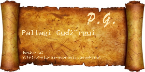 Pallagi Györgyi névjegykártya